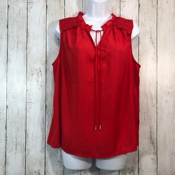 Skies are Blue Tie Bow Red Sleeveless Top NWT Medium - Picture 1 of 11